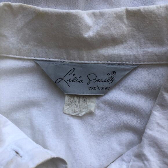 Lilia Smitty Exclusive White Western Fringe Blouse Long Sleeve Women's Sz Large - Picture 7 of 8